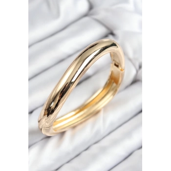 Pirinç Kıvrım Model Gold Renk Kadın Kelepçe