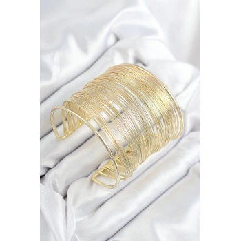 Pirinç Tel Sarma Model Gold Renk Kadın Bileklilk
