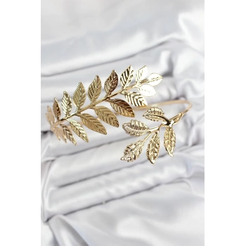 Pirinç Yaprak Model Gold Renk Pazu Bileklik