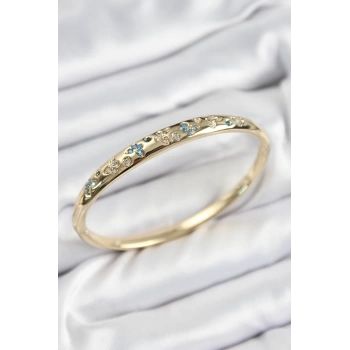 Pirinç Zirkon Taşlı Kelebek Model Gold Renk Kadın Kelepçe