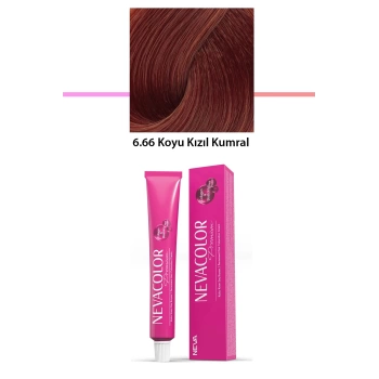 Premium 6.66 Koyu Kızıl Kumral - Kalıcı Krem Saç Boyası 50 g Tüp