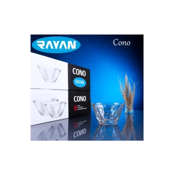 Rayan Cono 6lı Noktalı Cam Kase