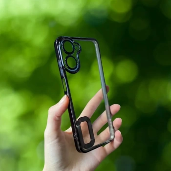 REALME 10 4.G YANLARI RENKLİ LENS KORUMALI LOGO GÖSTEREN MEGA KILIF SİYAH