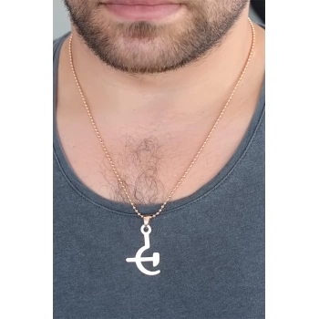 Rose Renk Metal Orak ve Balta Figürlü Erkek Kolye