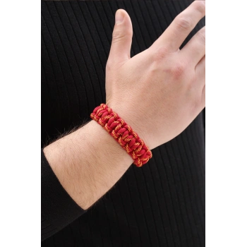 Sarı Kırmızı Paracord Bileklik