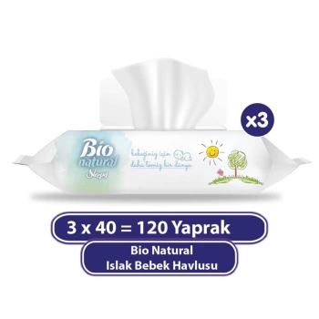 Sleepy Bio Natural Islak Havlu Mendil 3x40 120 Yaprak