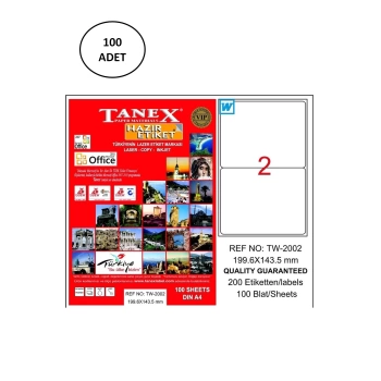 Tanex Tw-2002 Lazer Etiket 199X143 Mm 100 Adet