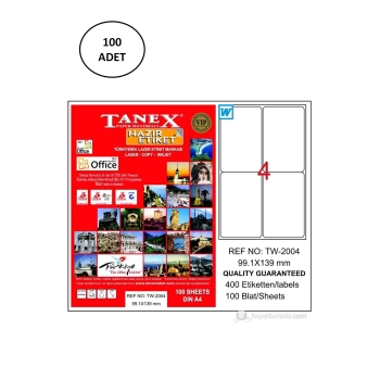 Tanex Tw-2004 Lazer Etiket 99X139 Mm 100 Adet