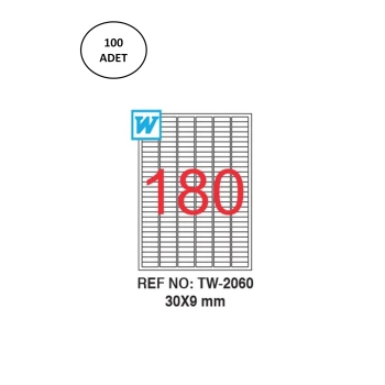 Tanex Tw-2060 Lazer Etiket 30X09 Mm 100 Lü