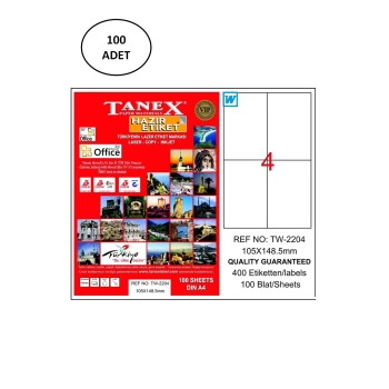 Tanex Tw-2204 105X148,5 Mm Lazer Etiket 100 Adet