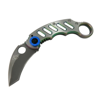 X05BL Gümüş Karambit 17 cm - Metal Saplı, Manuel