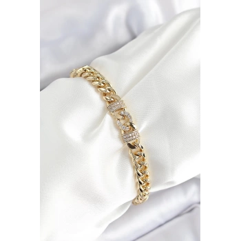 Xuping Pirinç Klasik Zincir Model Gold Renk Kadın Bileklik