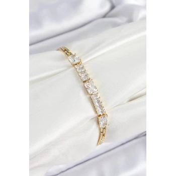 Xuping Pirinç Parçalı Su Yolu Model Gold Renk Kadın Bileklik