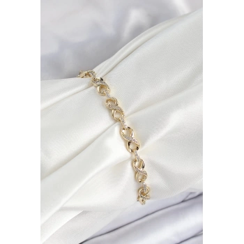 Xuping Pirinç Sonsuzluk Model Gold Renk Kadın Bileklik