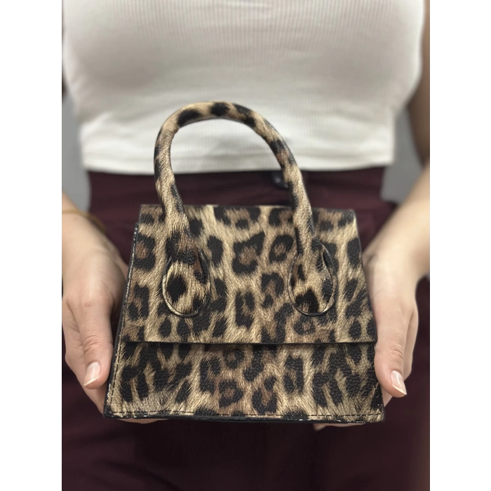 luxe leopar cilt çanta