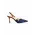Kadın Lacivert Sivri Burunlu Aksesuarlı Stiletto