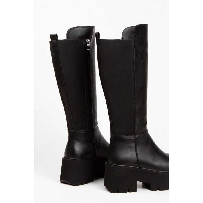 Kadın 8 cm Kalın Tabanlı Dalgıç Kumaşlı Çizme