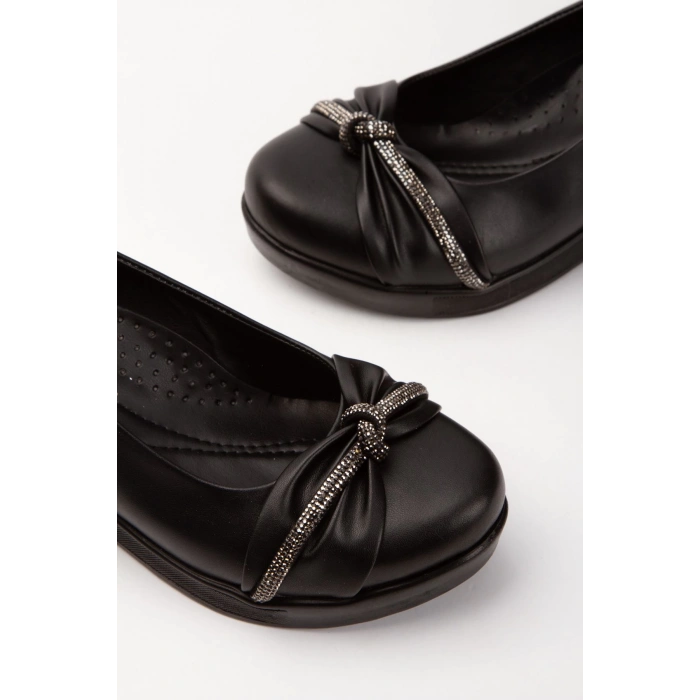 Dolgu Topuk Taş İşlemeli Ortopedik Tabanlı Günlük Ayakkabı