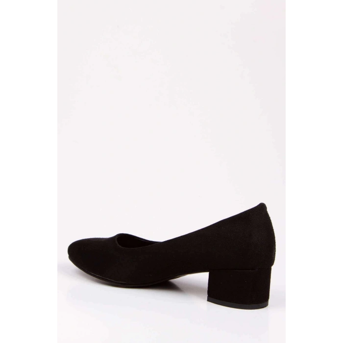Kadın Süet Siyah Kısa Topuklu Stiletto
