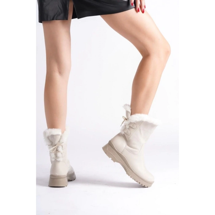 Kadın Bej İçi Kürklü Bot