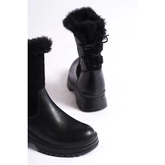 Kadın Siyah İçi Kürklü Bot
