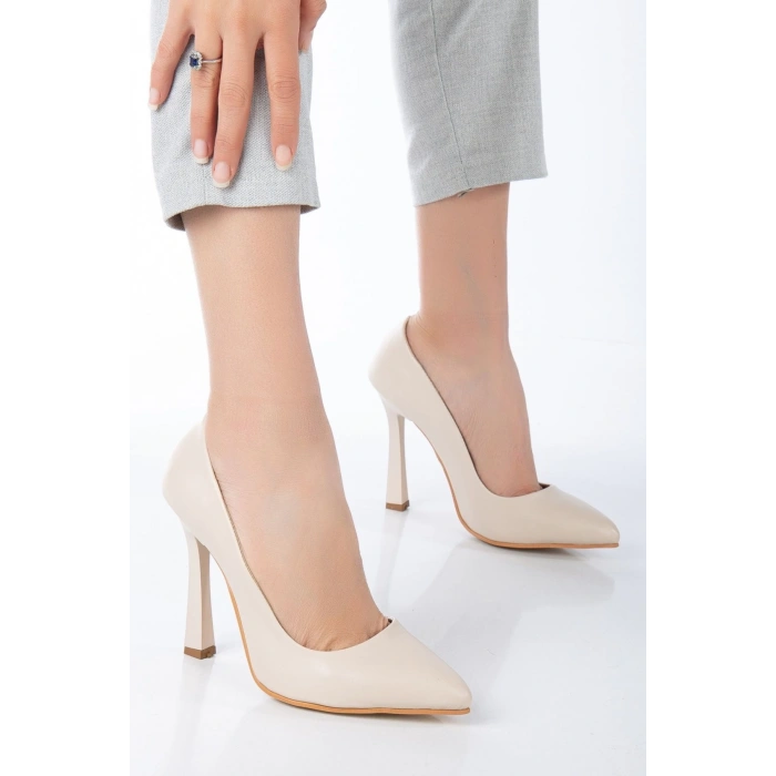 Kadın 10 cm Topuklu Stiletto Bej