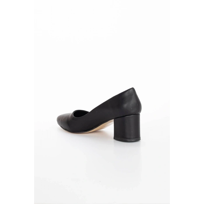 5 cm Kalın Topuk Stiletto Çanta Takımı Siyah