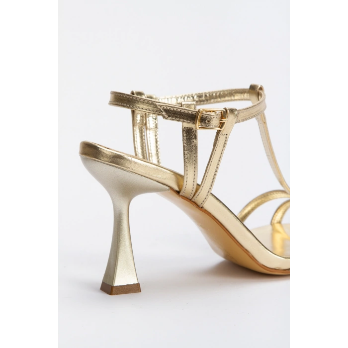 Kadın İnce Biyeli Şık Abiye Ayakkabı Altın