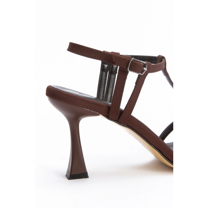 Kadın İnce Biyeli Şık Abiye Ayakkabı Kahverengi