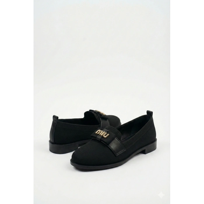 Kadın Siyah Günlük Makosen Triko Babet