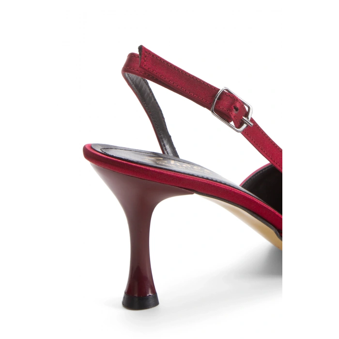 Kadın Sivri Burunlu Arkası Açık İnce Topuklu Stiletto Bordo