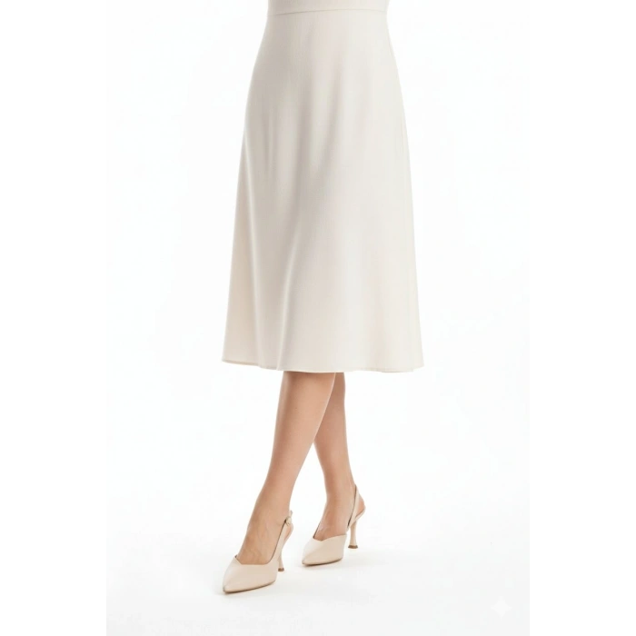 Kadın Sivri Burunlu Arkası Açık İnce Topuklu Stiletto Bej