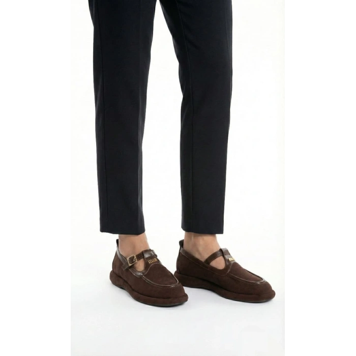 Kadın Kahverengi Aksesuarlı Makosen Babet Loafer Günlük Ayakkabı