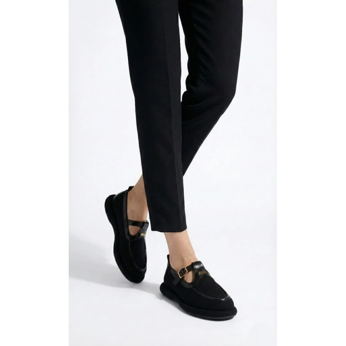 Kadın Siyah Aksesuarlı Makosen Babet Loafer Günlük Ayakkabı