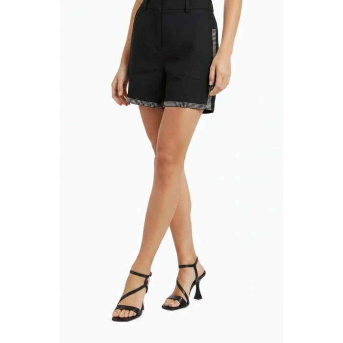 Kadın Siyah Kadeh Topuklu Kare Burun Bantlı Abiye Ayakkabı