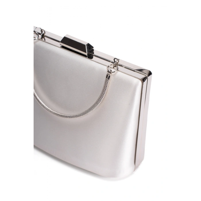 Sivri Burunlu Arkası Açık İnce Topuklu Stiletto Ve Çanta Takımı Sedef