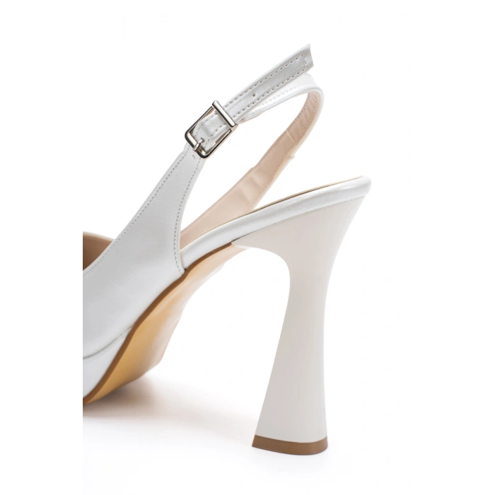 Kadın Sedef Sivri Burunlu Platform Topuklu Arkası Açık Abiye Ayakkabı