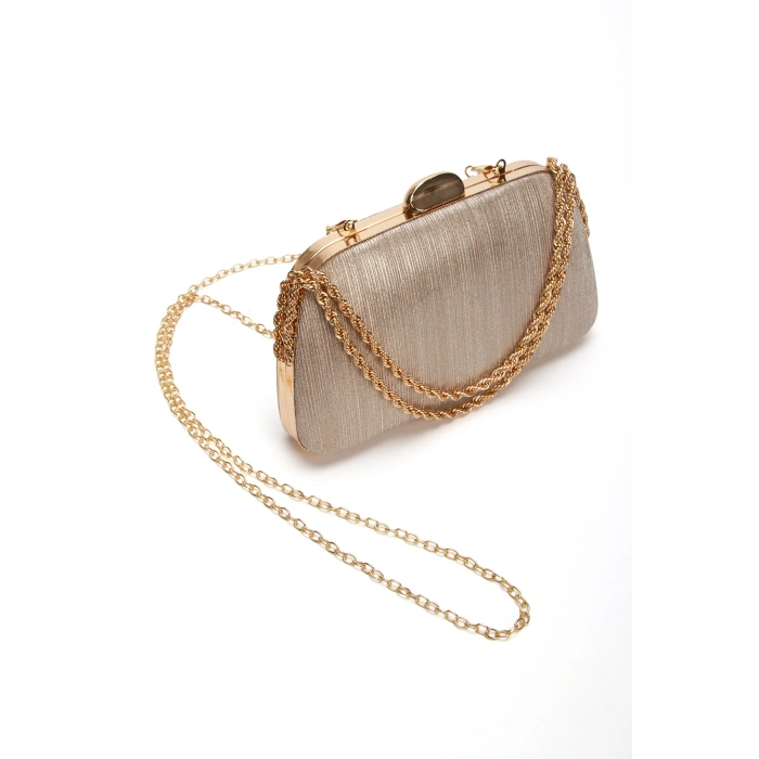 Kadın Abiye Askılı Çanta Altın