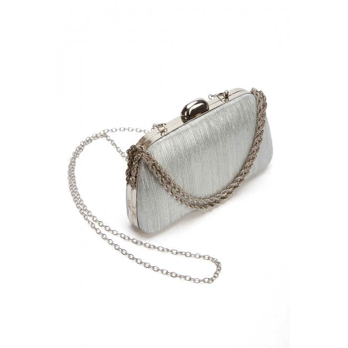 Kadın Abiye Askılı Çanta Gümüş