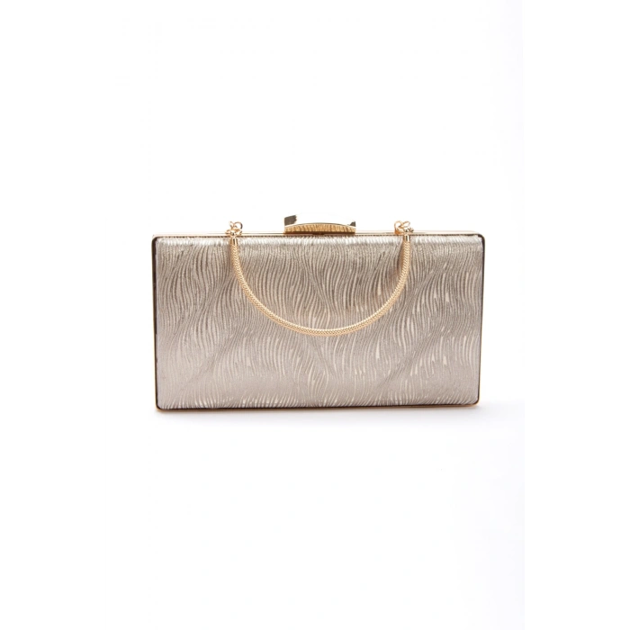 Kadın Altın Dalgalı Abiye Çanta