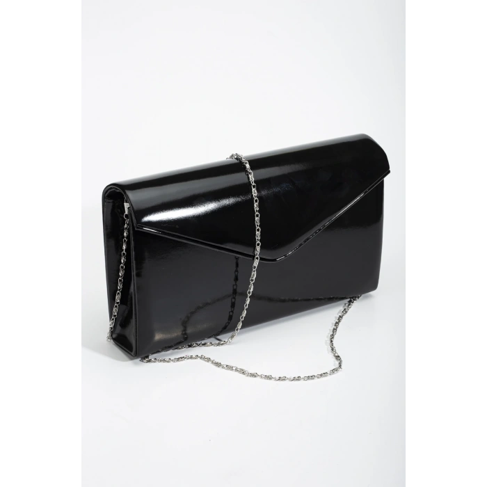 Kadın Ayakkabı ve Çanta Takımı Siyah Rugan