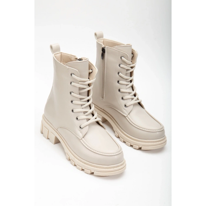 Kadın Bej Fermuarlı Bot