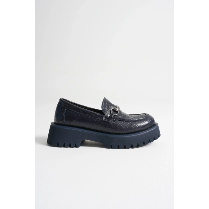 Kadın Günlük Rahat Tokalı Loafer Lacivert
