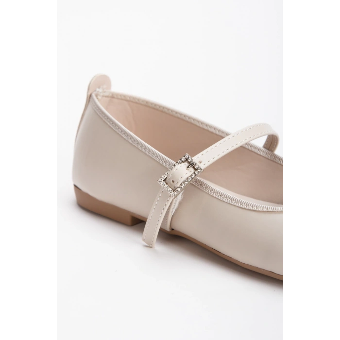 Kadın Hafif Günlük Kemerli Rahat Babet Bej