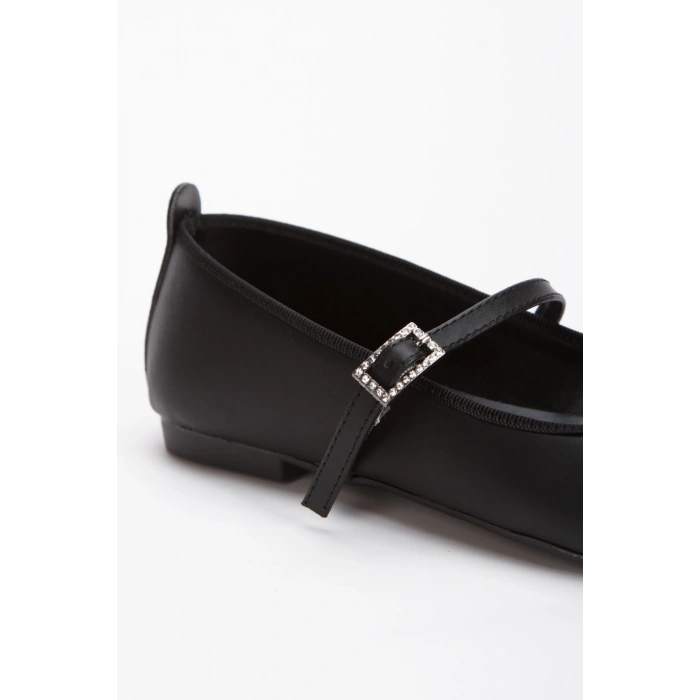 Kadın Hafif Günlük Kemerli Rahat Babet Siyah