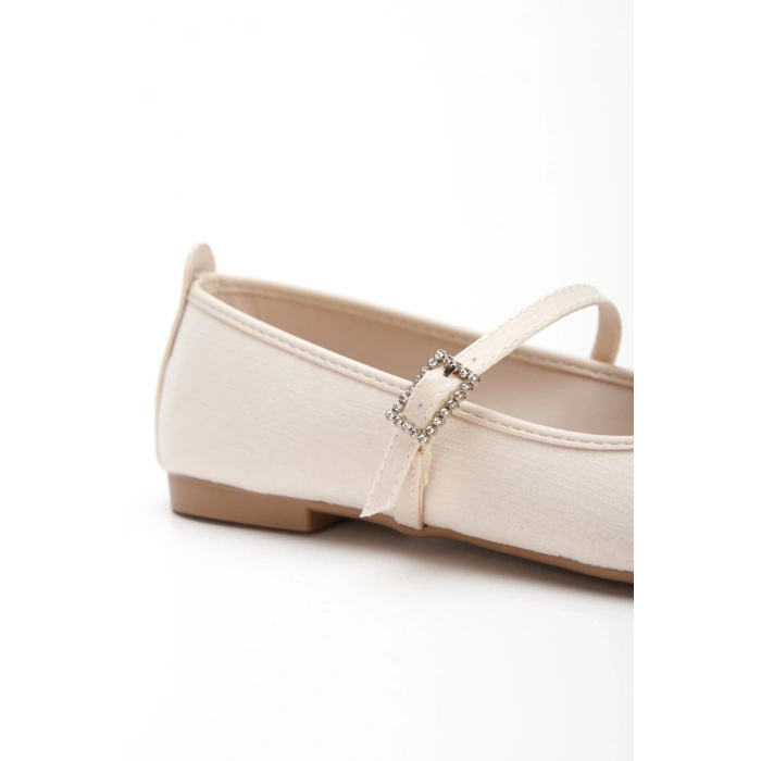 Kadın Hafif Günlük Kemerli Rahat Babet Ten Saten