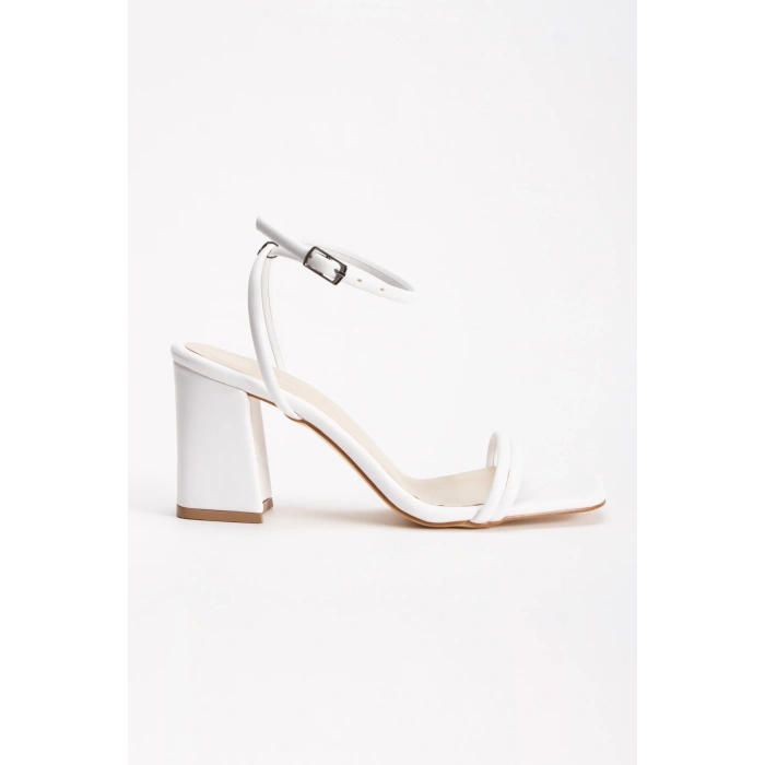 Kadın Kalın Topuklu Günlük Ayakkabı Beyaz