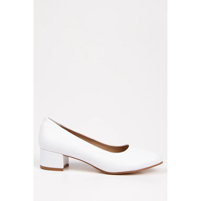 Kadın Kısa Kalın Topuklu Günlük Ayakkabı Beyaz