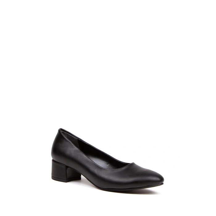 Kadın Kısa Kalın Topuklu Günlük Ayakkabı Siyah