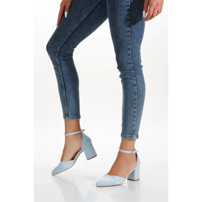 Kadın Kısa Topuklu Günlük Ayakkabı Bebe Mavi